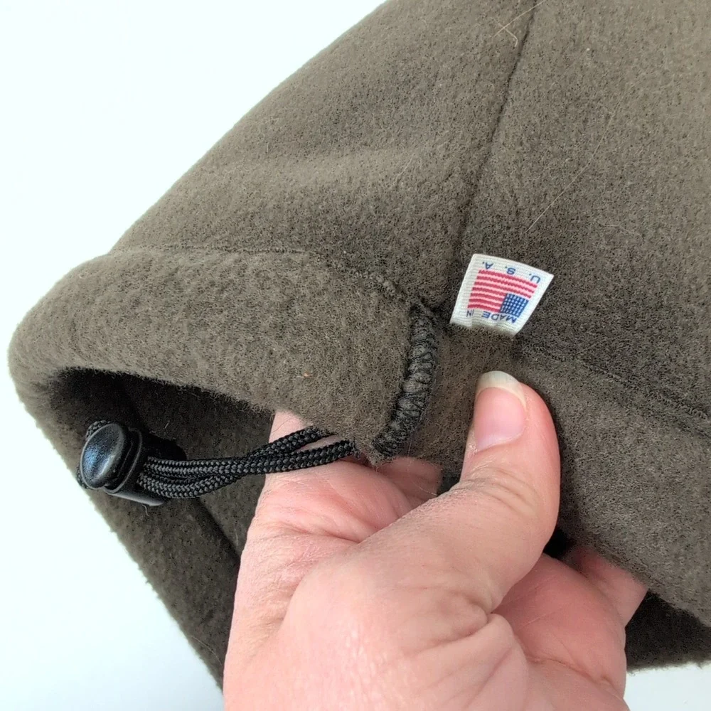 Head Sokz Fleece‎ Balaclava Hood Neck Warmer Olive Brown Made in USA VTG 90s Y2K